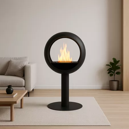 Caminetto a etanolo Voltera - Stufa rotonda a libera installazione, potenza 3 kW