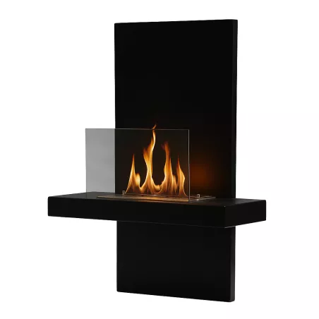 Aliano Caminetto a etanolo da parete 3kW Colore Nero