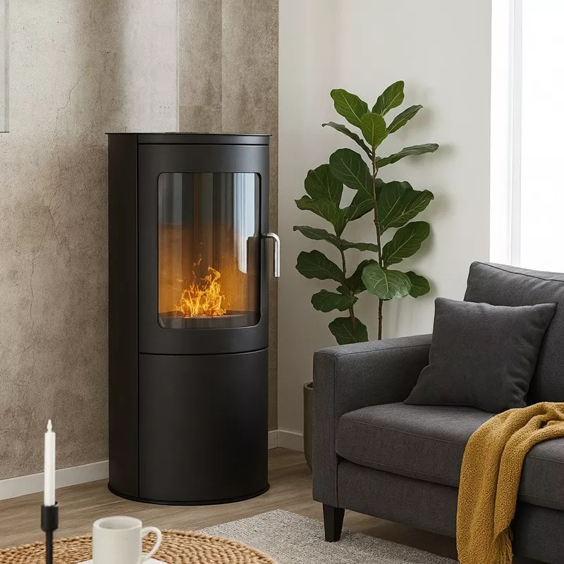 Stufa a legna a etanolo Bari 3 kW Colore Nero
