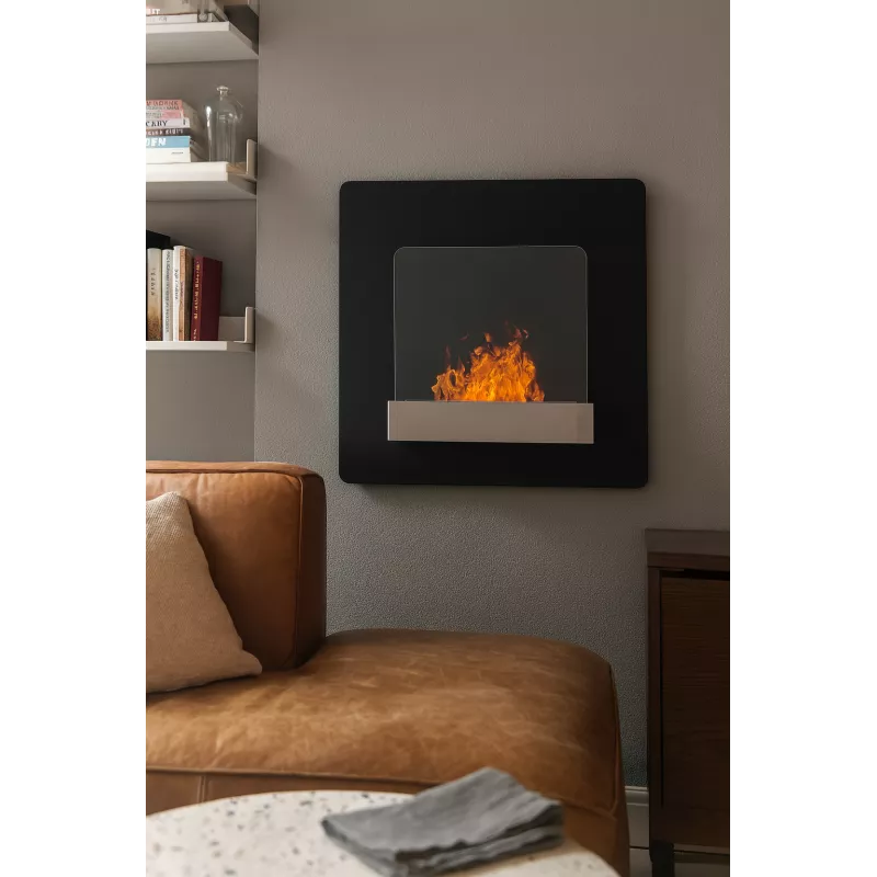 Stufa a etanolo a parete Fluence 3kW Colore Nero