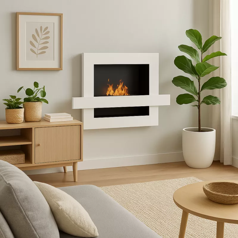 Caminetto urbano a bioetanolo, 110x65x24cm Colore Bianco