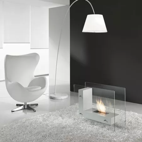 LunaCaminetto a etanolo, camino a pavimento 3kW Colore Nero Bruciatore 1.5L/2,7kW