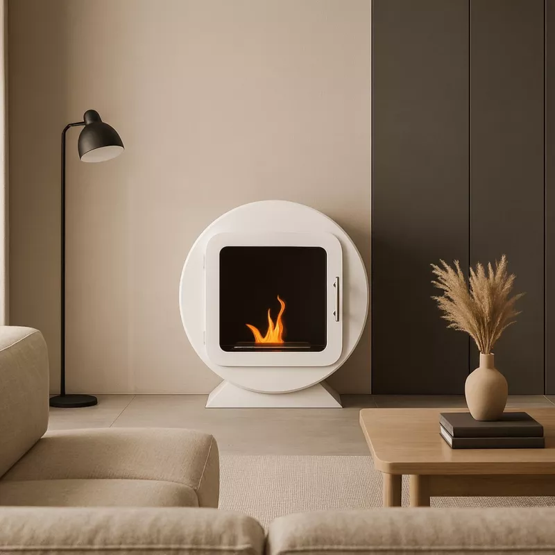 Caminetto cilindrico a etanolo - Ovedia Colore Bianco brillante