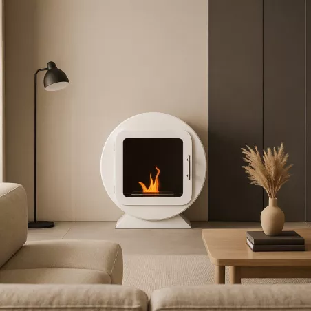 Caminetto cilindrico a etanolo - Ovedia Colore Bianco brillante