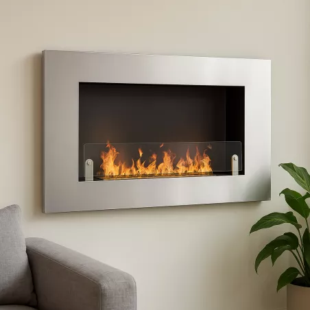 Novo Caminetto a etanolo da parete XS Colore Acciaio inox spazzolato