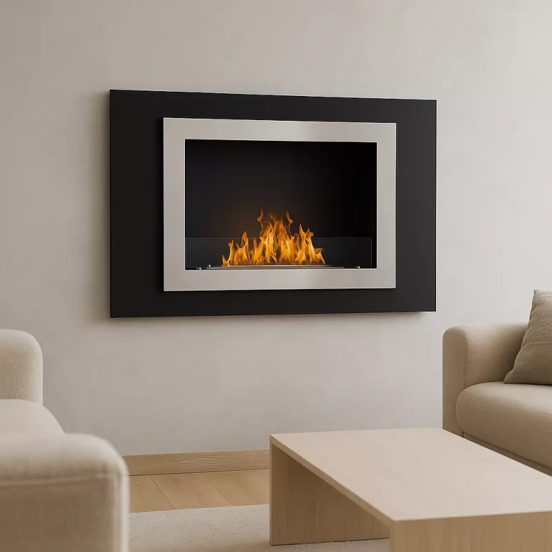 Edimbourgcaminetto organico a parete da 4,5 kW Colore Nero