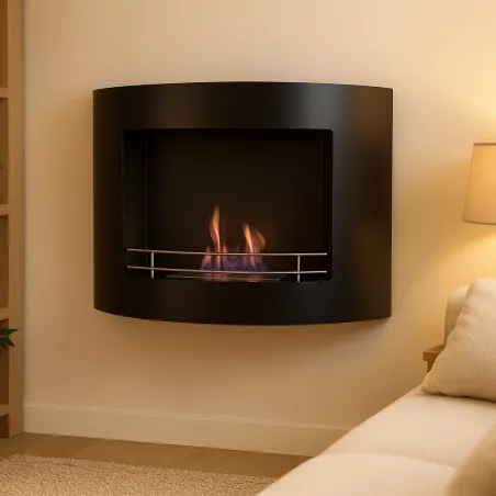 HarmonieCaminetto a etanolo , 84x27x68cm Colore Nero Bruciatore 2.2L/4kW