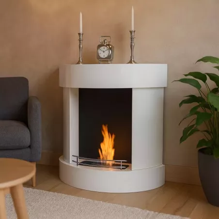 Velvet Caminetto organico in imitazione tradizionale : Wikao Colore Bianco