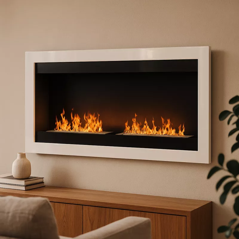 SevenFire Caminetto a etanolo XL 4 bruciatori Colore Bianco Dimensione 2 bruciatori