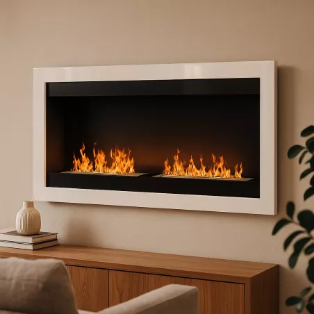 SevenFire Caminetto a etanolo XL 4 bruciatori Colore Bianco Dimensione 2 bruciatori