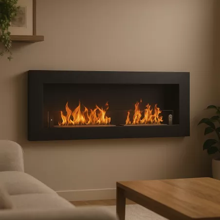 Novo XL, caminetto a bioetanolo da parete Colore Nero opaco