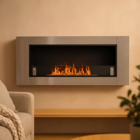 CyntheraCaminetto a bioetanolo , 136x54x15cm Colore Acciaio inox spazzolato