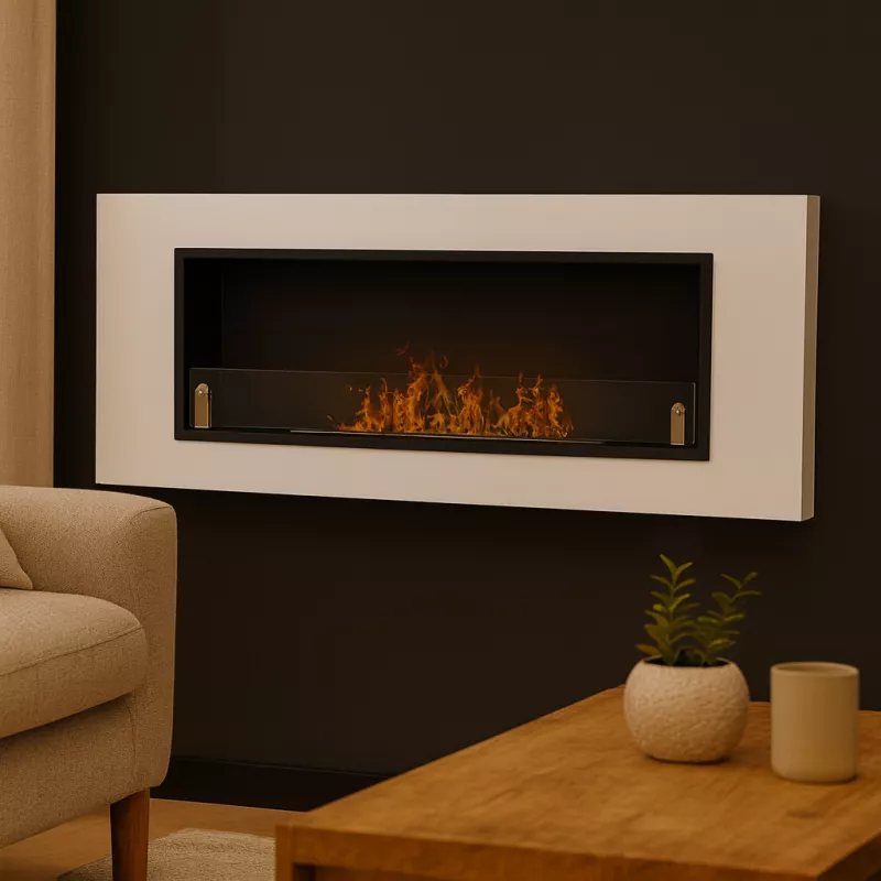 CyntheraCaminetto a bioetanolo , 136x54x15cm Colore Bianco