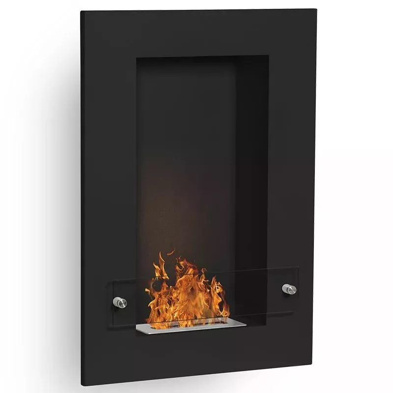 VertigoCaminetto a etanolo da parete , 80x56x16cm Colore Nero