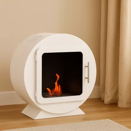 Caminetto cilindrico a etanolo - Ovedia Colore Bianco brillante