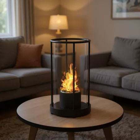 Caminetto da tavolo Coria Colore Nero