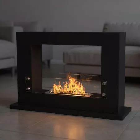 Riscaldatore a pavimento organico Athena 100cm 3kW Colore Nero Bruciatore 2.2L/4kW