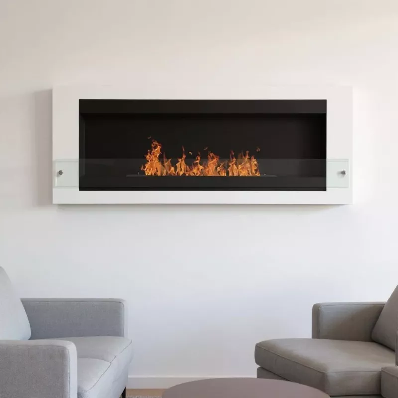 Caminetto a parete Liverno Colore Bianco