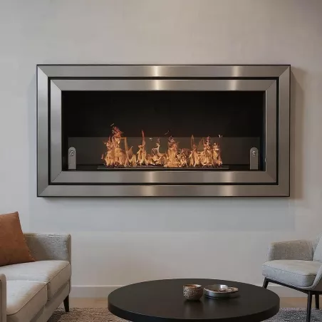 Caminetto a etanolo ambra Colore Acciaio inox spazzolato Dimensione 1 bruciatore