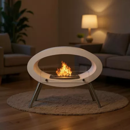 Caminetto a libera installazione Ambroise Colore Bianco