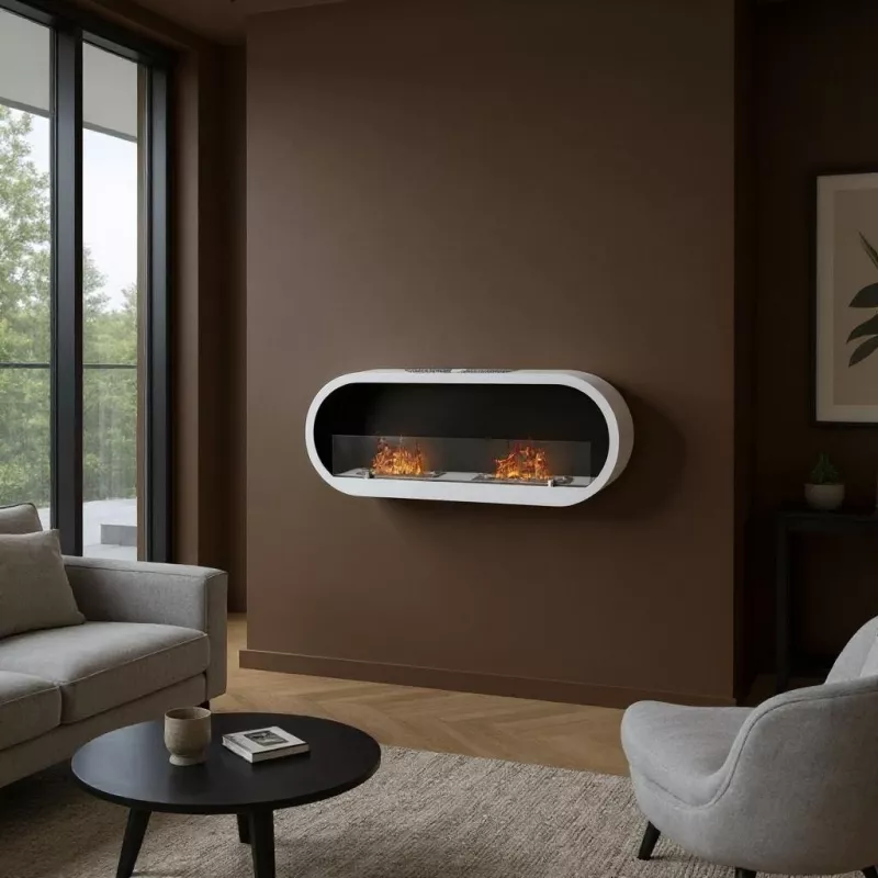 Riscaldatore a etanolo Comet a parete o a pavimento Colore Bianco