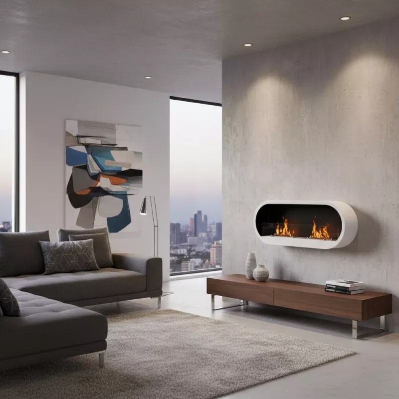 Riscaldatore a etanolo Comet a parete o a pavimento Colore Bianco