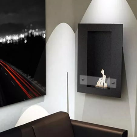 VertigoCaminetto a etanolo da parete , 80x56x16cm Colore Nero