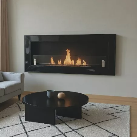 caminetto a etanolo da parete osani Colore Nero lucido