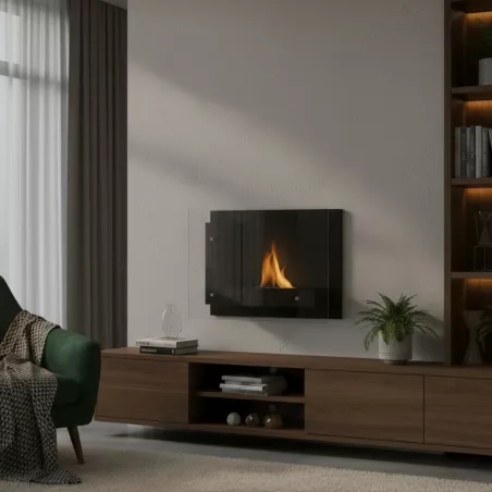 BrisbaneElegante caminetto a etanolo, 2700 watt Colore Nero