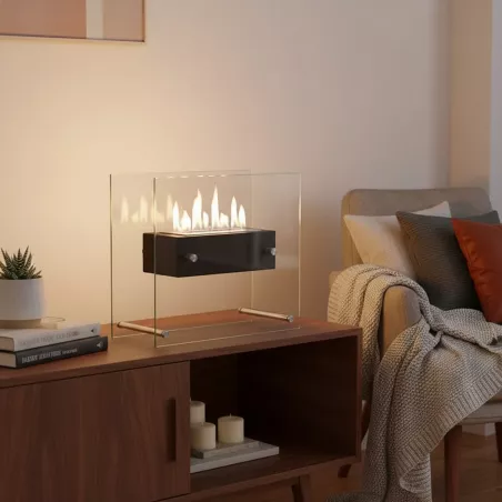 Caminetto Zen a etanolo smaltato a pavimento: Wikao Colore Nero