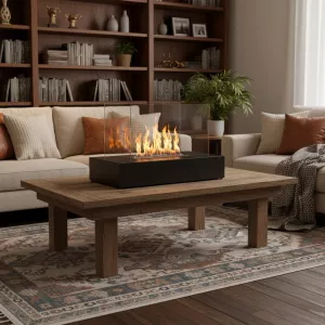 Caminetto a etanolo da pavimento Lena, 80x40x45cm