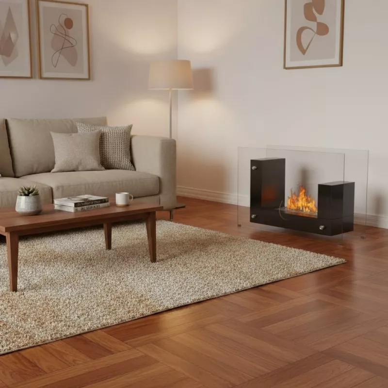 Caminetto biologico a pavimento Médina Colore Nero