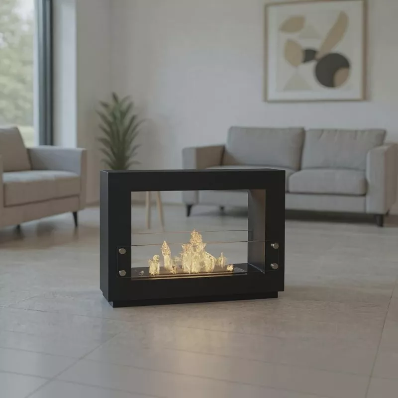 Caminetto organico Zenith a pavimento Colore Nero