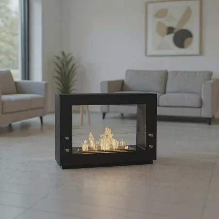 Caminetto organico Zenith a pavimento Colore Nero