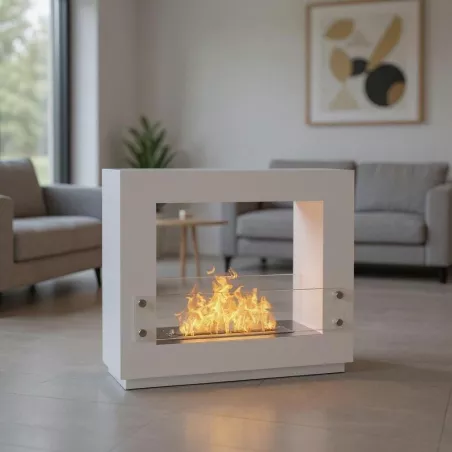 Caminetto organico Zenith a pavimento Colore Bianco