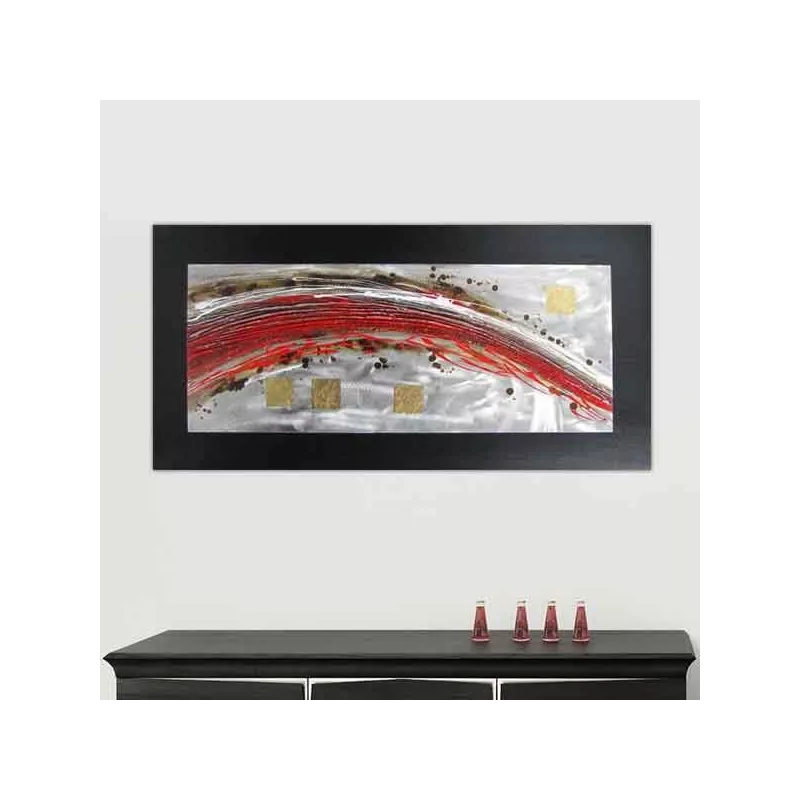 Pittura contemporanea a volute, tela panoramica 120x60cm