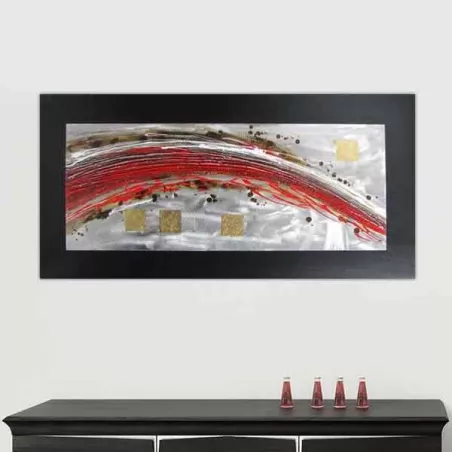Pittura contemporanea a volute, tela panoramica 120x60cm