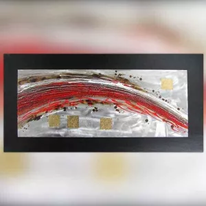 Pittura contemporanea a volute, tela panoramica 120x60cm