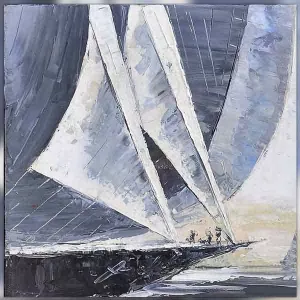 Barca a vela blu navy, dimensioni 80 x 80 cm