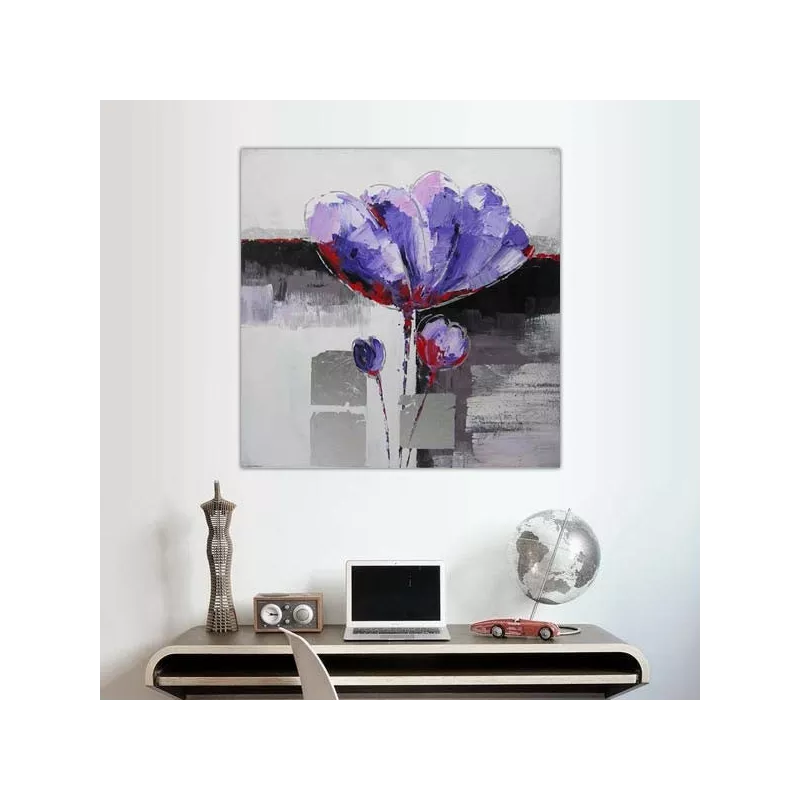 Quadro di fiori viola, quadro di fiori quadrati