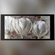 Pittura su alluminio con occhielli bianchi, 60x120cm