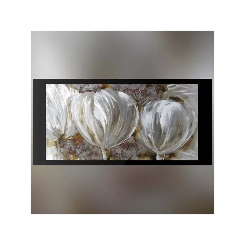 Pittura su alluminio con occhielli bianchi, 60x120cm