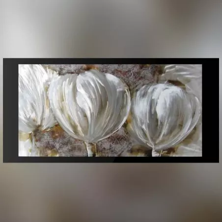 Pittura su alluminio con occhielli bianchi, 60x120cm