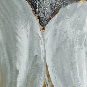 Pittura su alluminio con occhielli bianchi, 60x120cm
