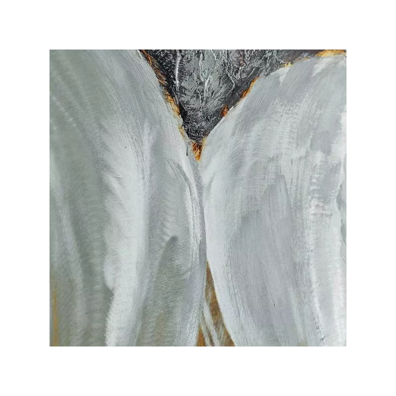 Pittura su alluminio con occhielli bianchi, 60x120cm