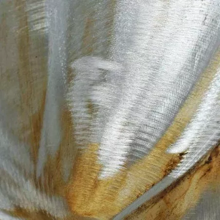 Pittura su alluminio con occhielli bianchi, 60x120cm