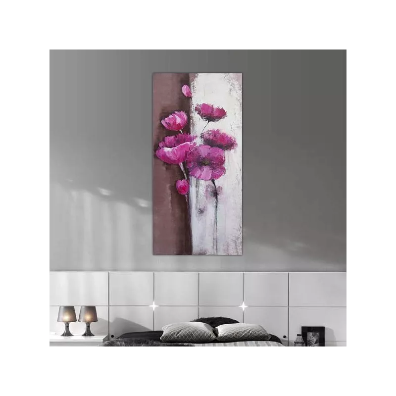 Pittura di rose su tavola verticale, pittura floreale