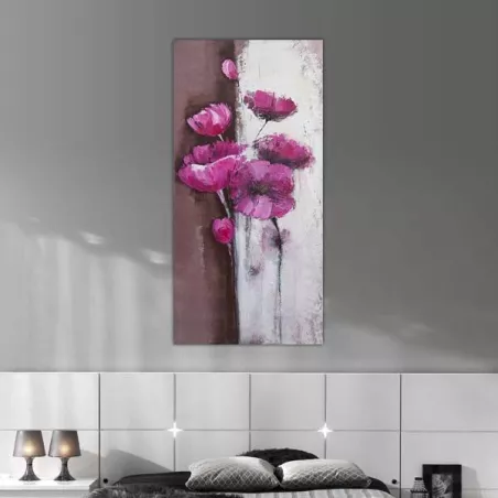Pittura di rose su tavola verticale, pittura floreale