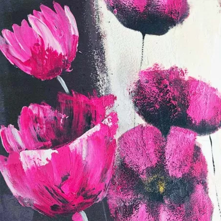 Pittura di rose su tavola verticale, pittura floreale