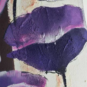 Pittura floreale blu, anemone 60 x 120 cm